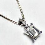 0.504ct ダイヤモンド エメラルドカット ネックレス ホワイトゴールド K18WG