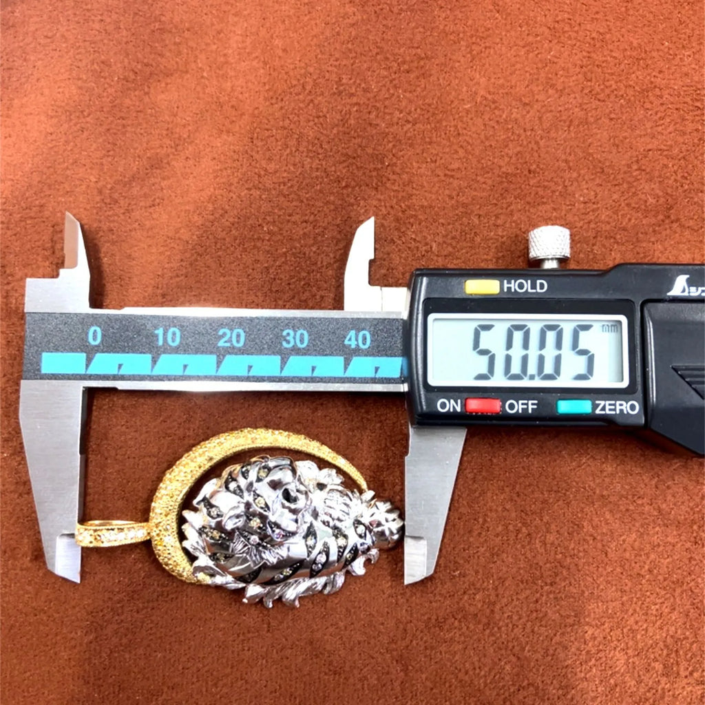タイガー　虎　アニマル　モチーフ　ゴールド　ペンダント　トップ　K18/WG