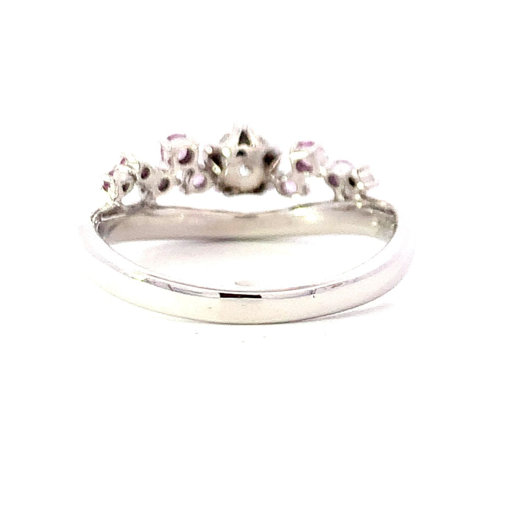 桜　VVS-2   ダイヤモンド　ピンクサファイア　ホワイトゴールド　リング　K18WG