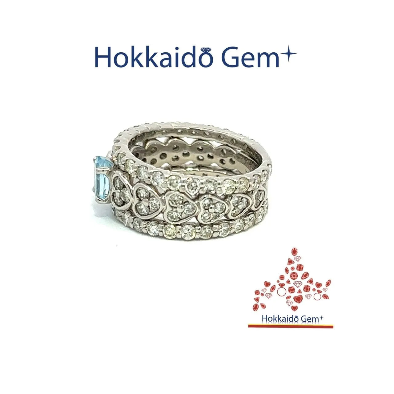 アクアマリン　プラチナ　リング　 PT900