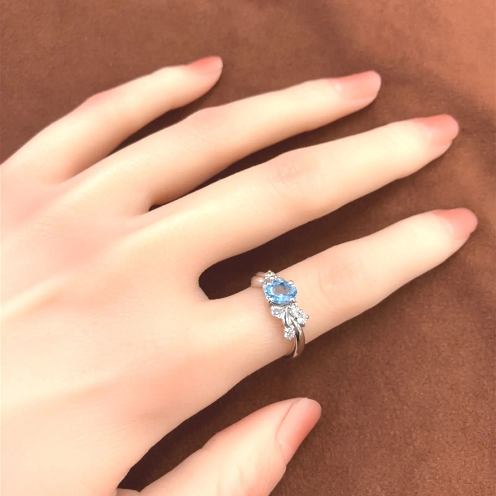 アクアマリン　リング　プラチナ　PT900