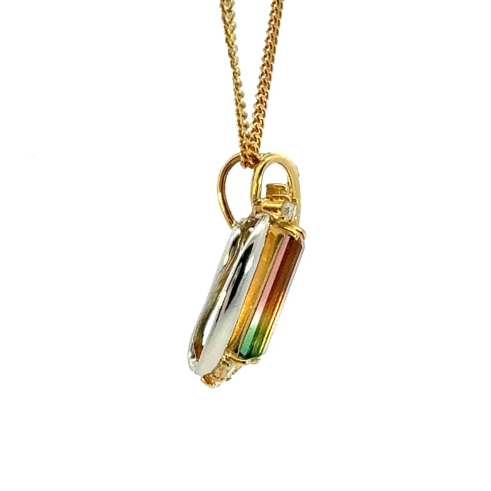 バイカラー トルマリン パーティーカラー ネックレス コンビ K18/Pt900