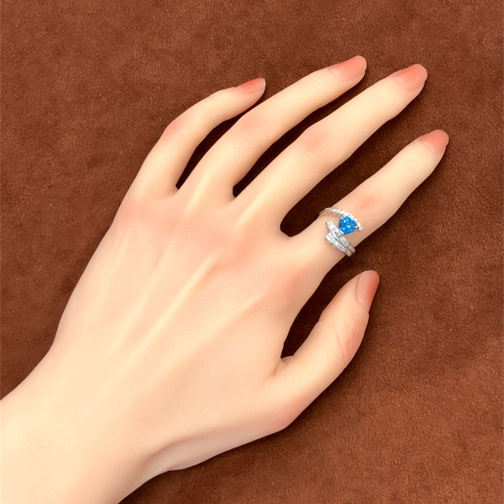 プルートパーズ　ハートシェイプ　ホワイトゴールド　リング　K18WG