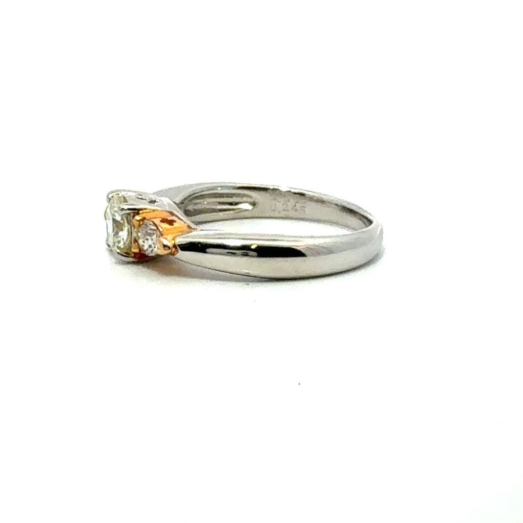 0.500ct　ダイヤモンド　リング　コンビ　K18WG/K18