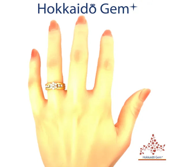 ダイヤモンド　ゴールド　プラチナ　コンビ　リング　　K18/Pt900