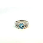 アクアマリン　オーバルカット　リング　プラチナ　Pｔ900