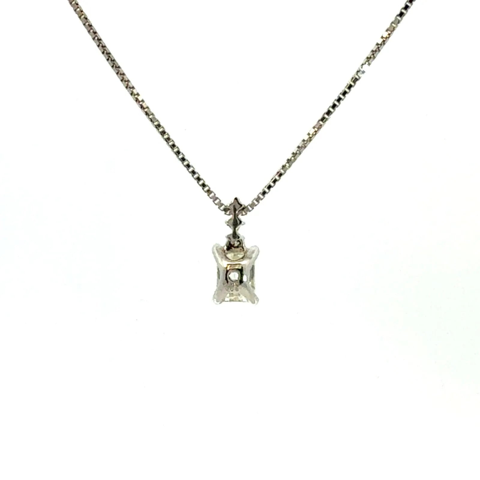 0.504ct ダイヤモンド エメラルドカット ネックレス ホワイトゴールド K18WG