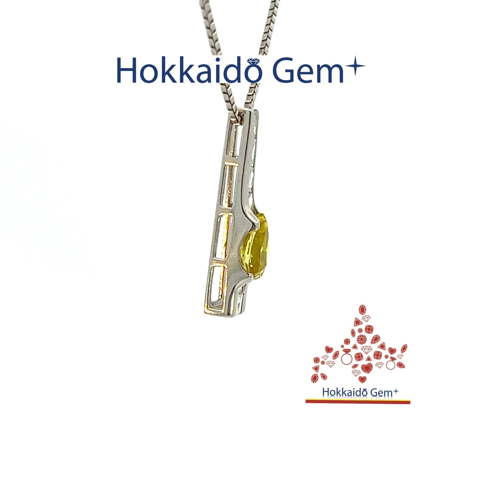 カナリー　トルマリン　プラチナ　ネックレス　Pt900/850