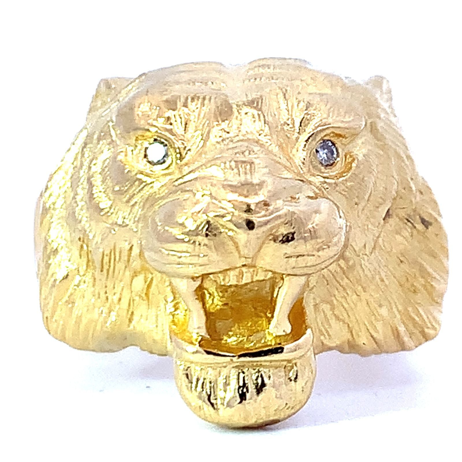 虎　タイガー　ダイヤモンド　ゴールド　リング　K18